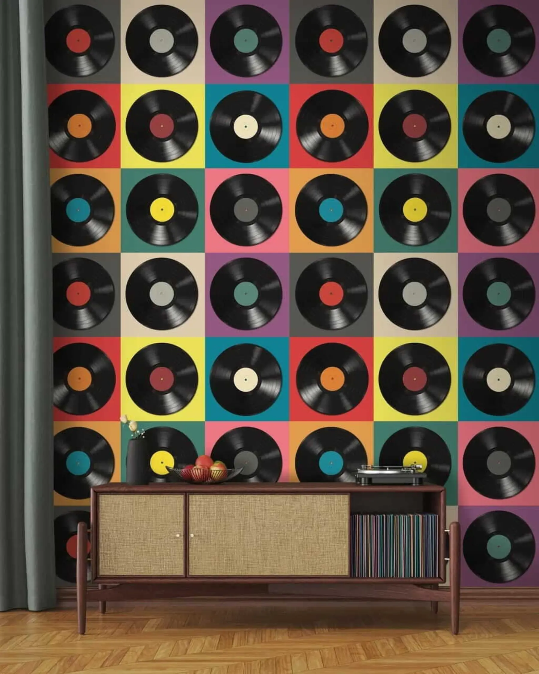 zidne murale Vinilne ploče, retro stil u51622