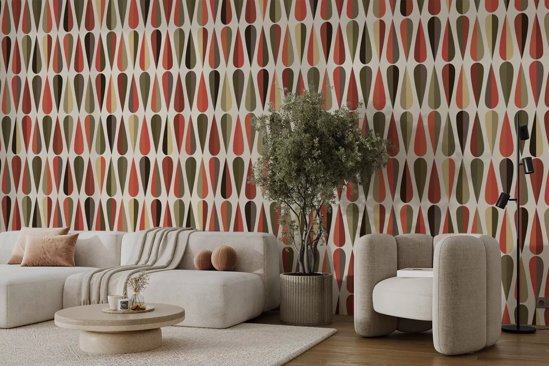 zidne murale Retro kapljice iz 70-ih u51626