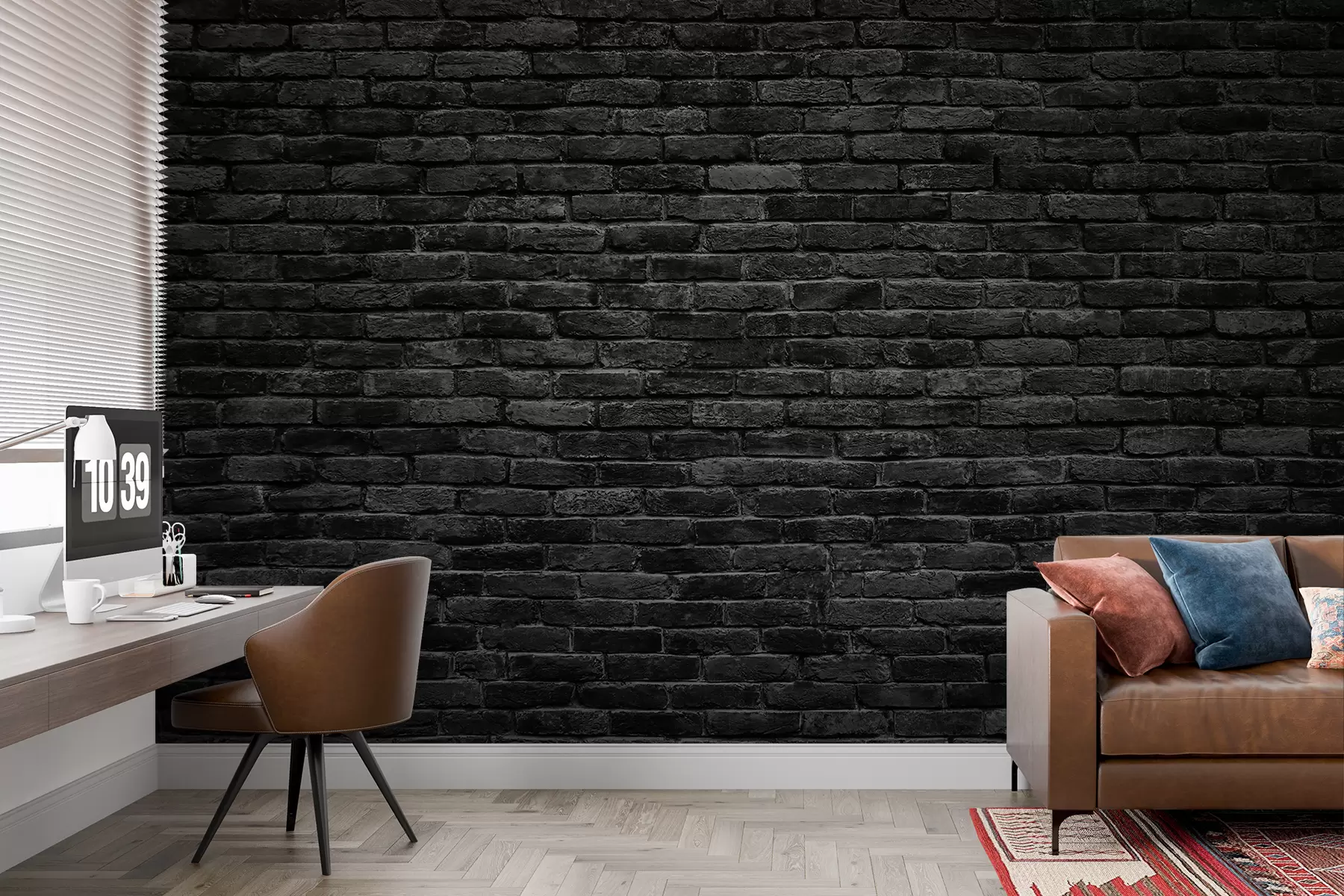zidne murale Tapete od crne opeke u53027