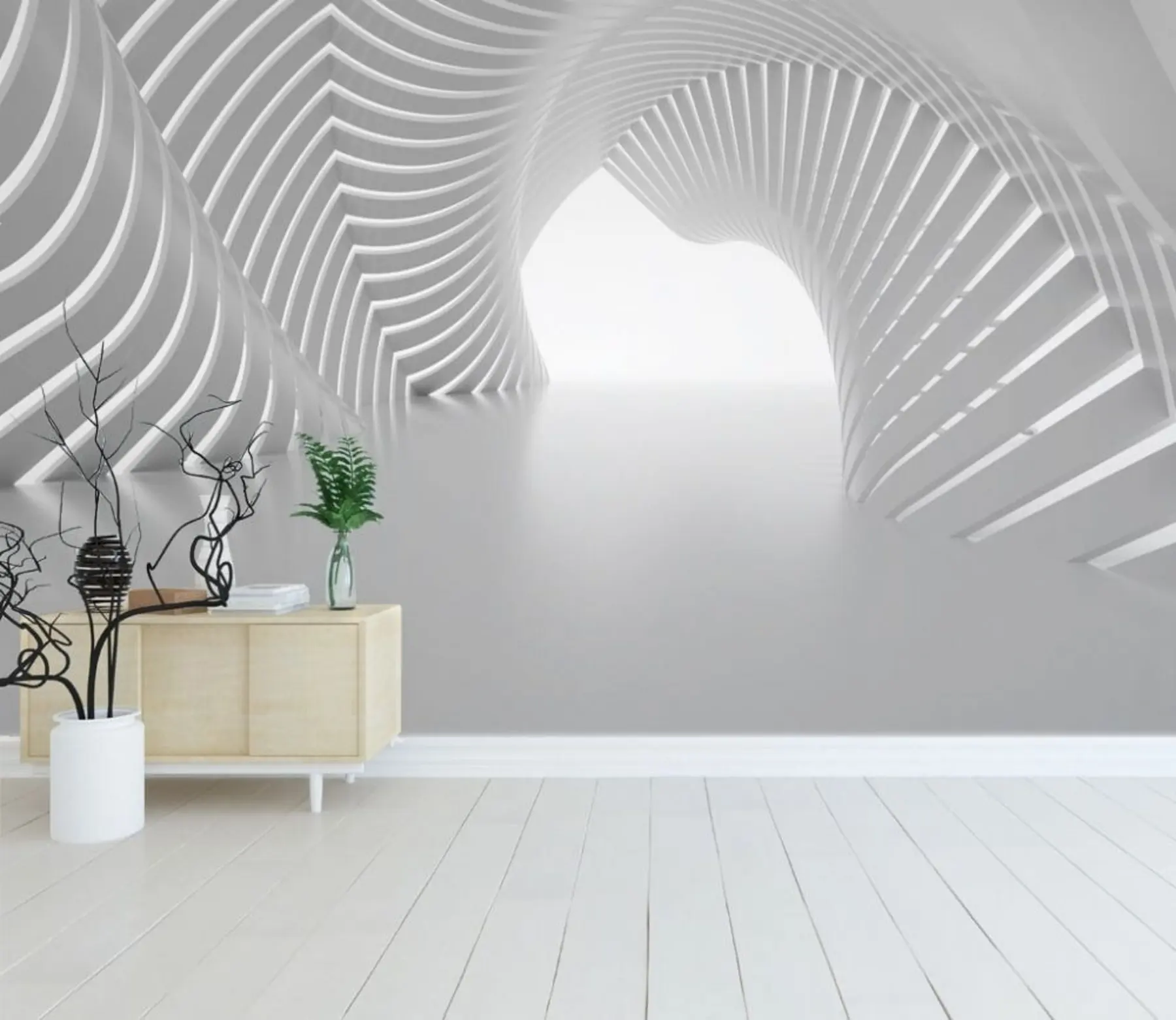 zidne murale Siva, simetrija i nijanse i nijanse u02035
