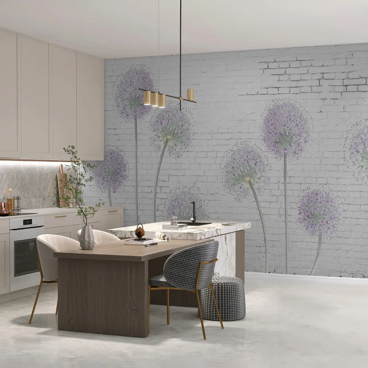 zidne murale Maslačci na pozadini zida od opeke u05372