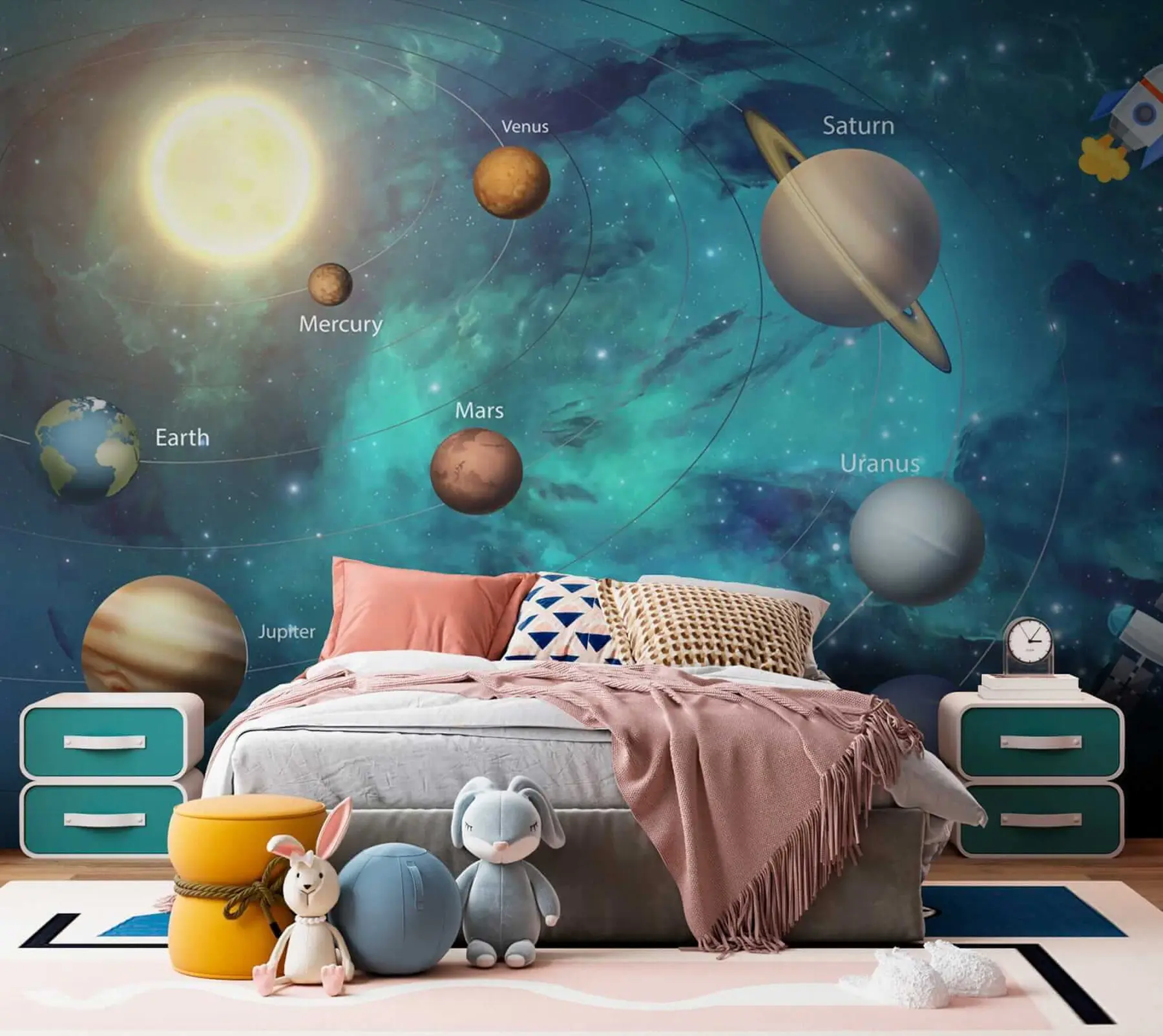 zidne murale Atmosfera, svijet i organizam u09074