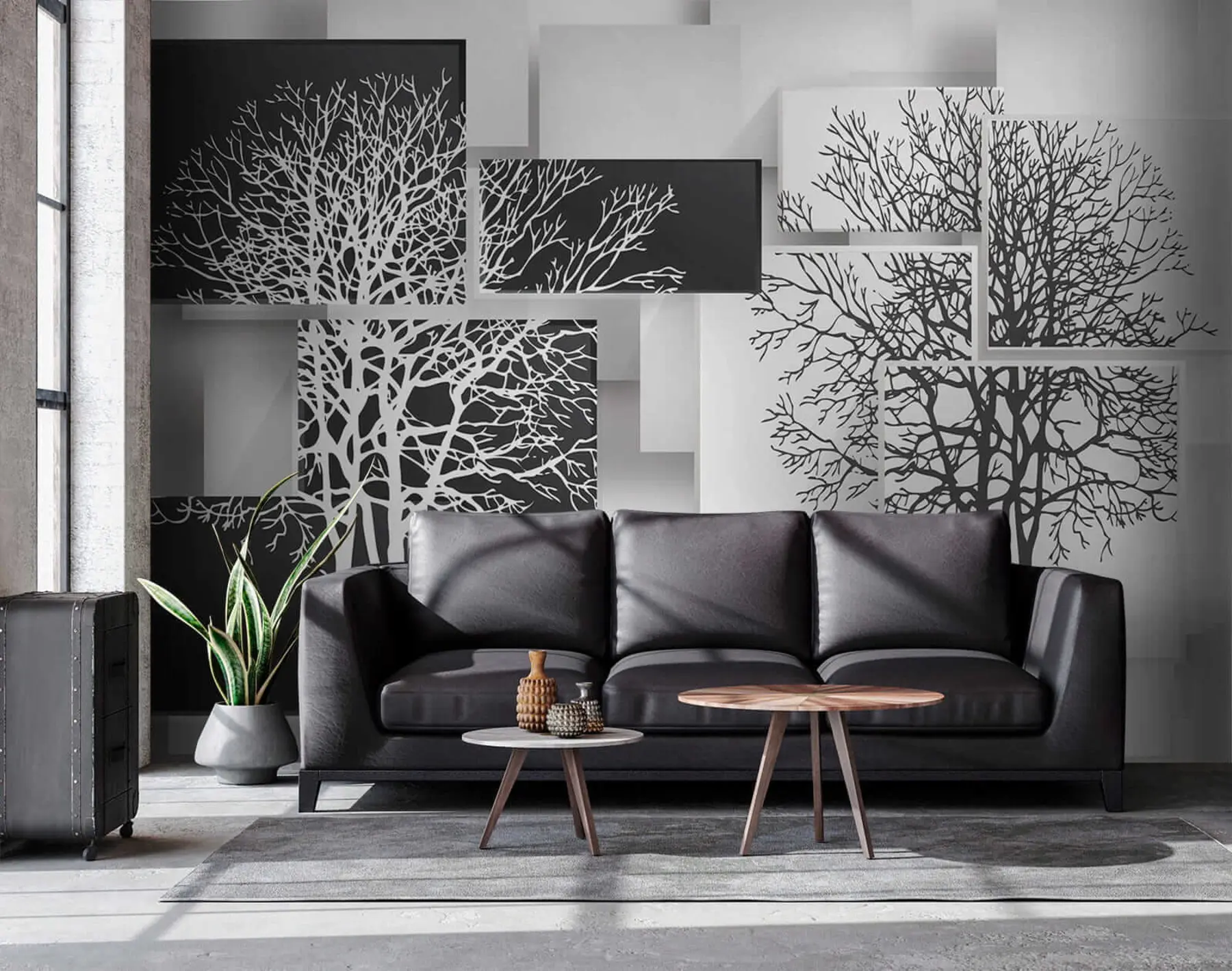 zidne murale Yin Yan drvo u09369