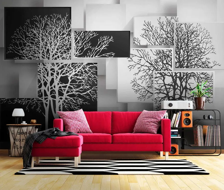 zidne murale Yin Yan drvo u09369