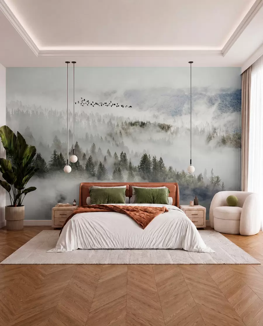 zidne murale Ptice iznad magle u13823