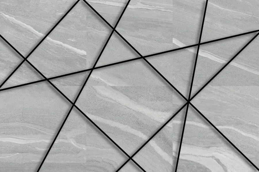 zidne murale Sivi mramor i crne linije u16341