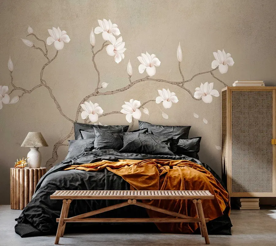 zidne murale Cvjetno stablo magnolije u17493