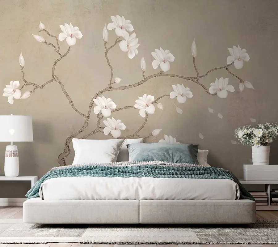 zidne murale Cvjetno stablo magnolije u17493
