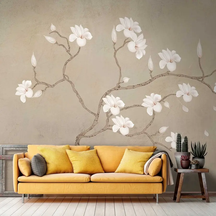 zidne murale Cvjetno stablo magnolije u17493