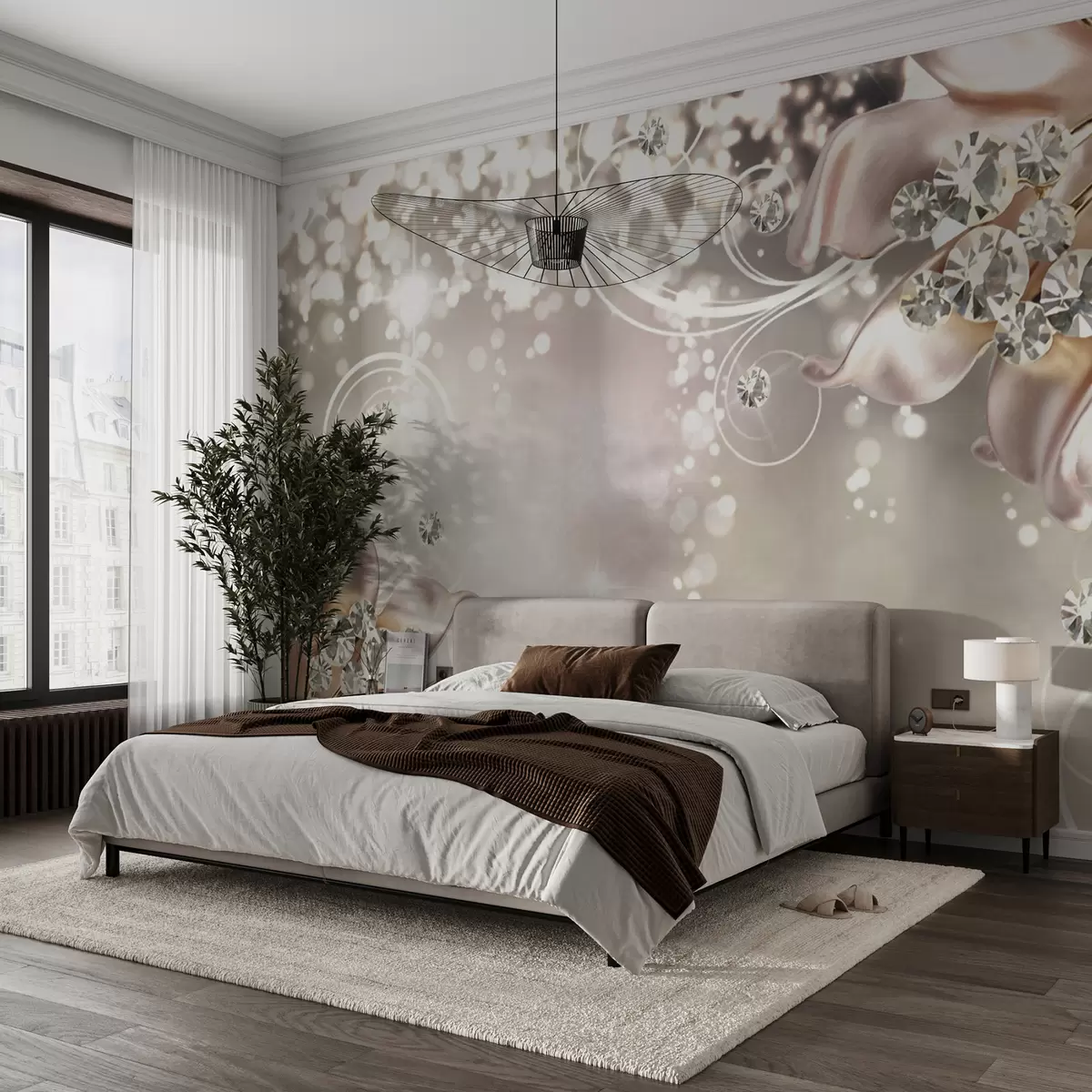 zidne murale Porculansko cvijeće i kristali u17739