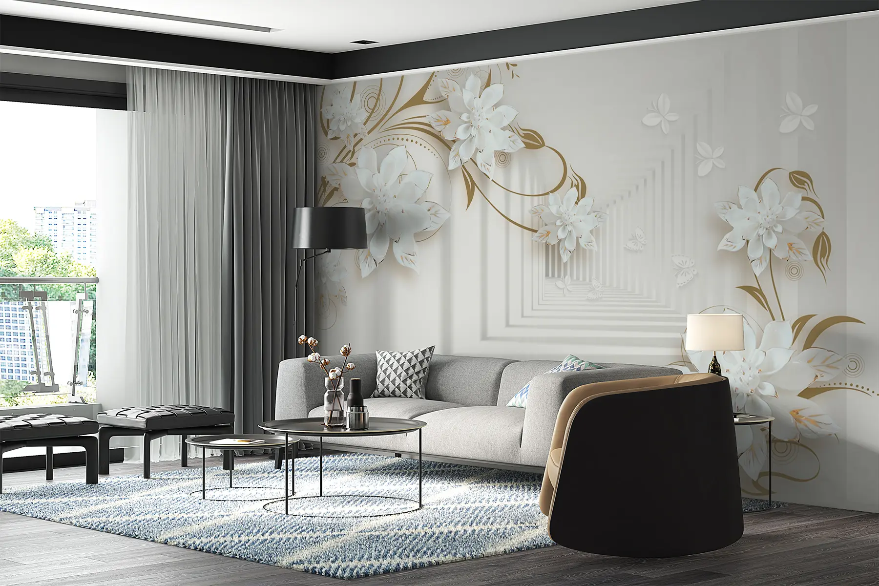 zidne murale Cvijeće u tunelu u21861