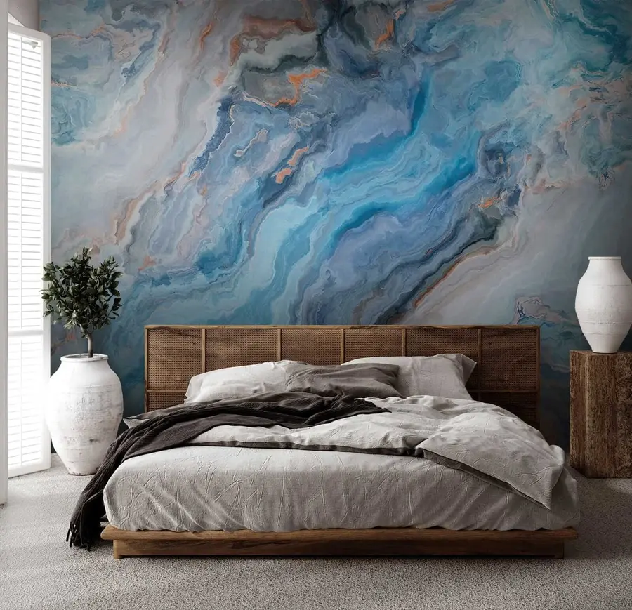 zidne murale Plavi mramor u28985