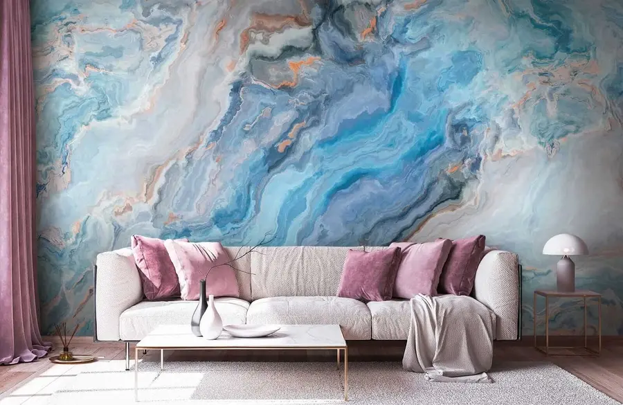 zidne murale Plavi mramor u28985