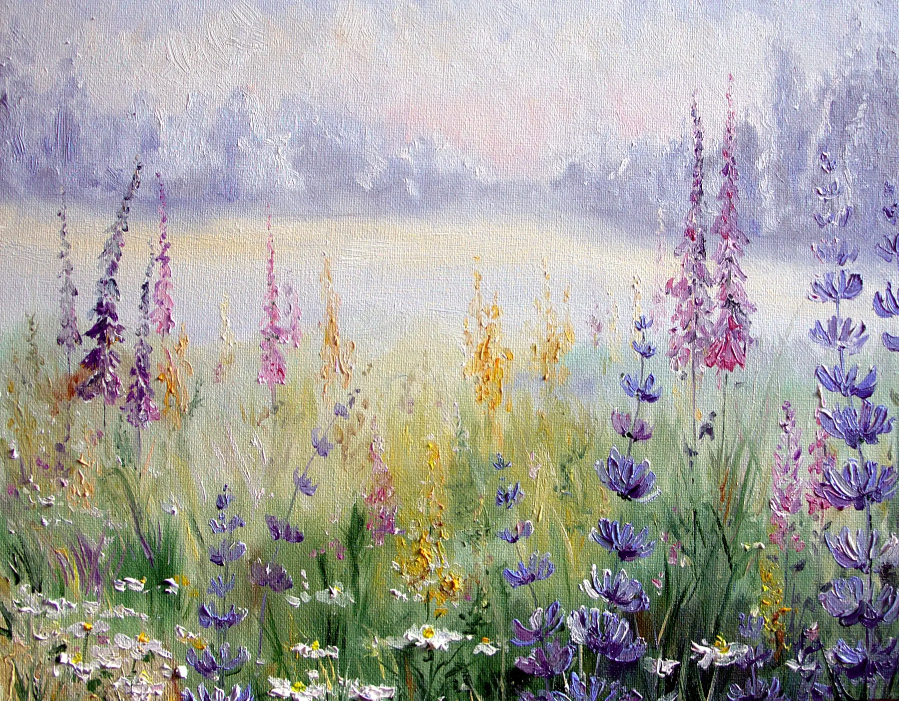 zidne murale Cvjetna livada, ulje na platnu u30067