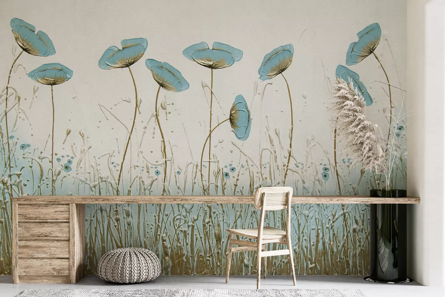 zidne murale Makovi. Uljane boje u34867