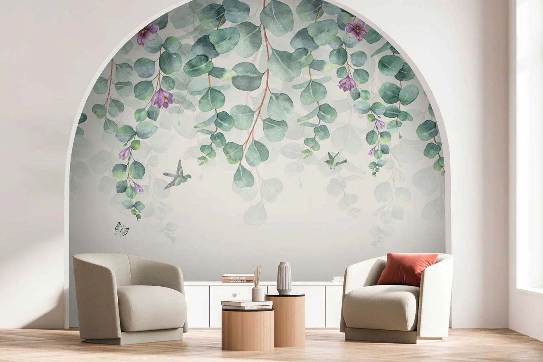 zidne murale Viseće grane s cvijećem u36206