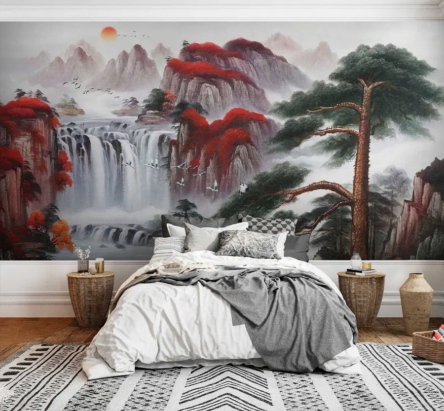 zidne murale Vodopad u japanskom stilu u36222