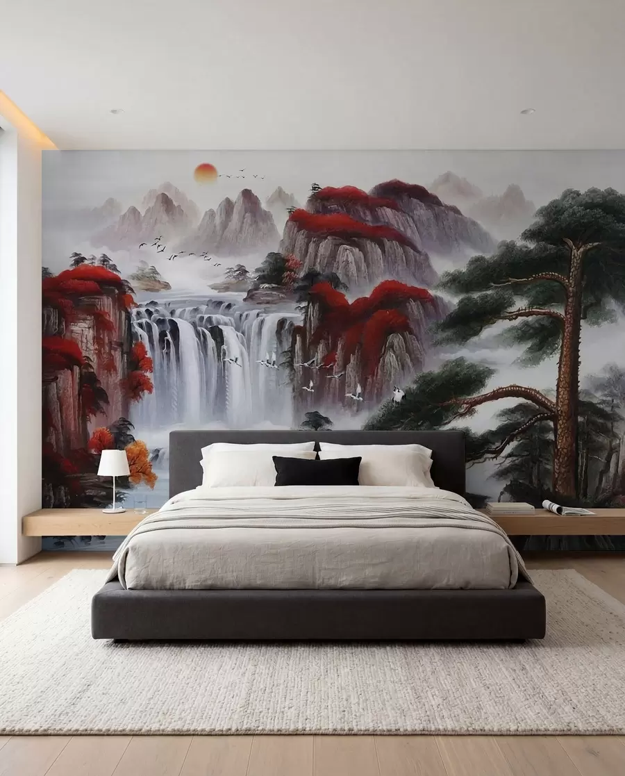 zidne murale Vodopad u japanskom stilu u36222