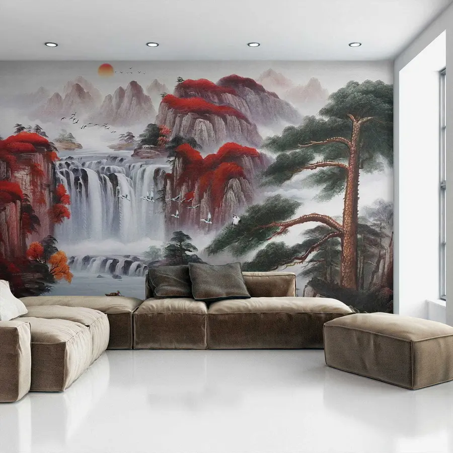 zidne murale Vodopad u japanskom stilu u36222