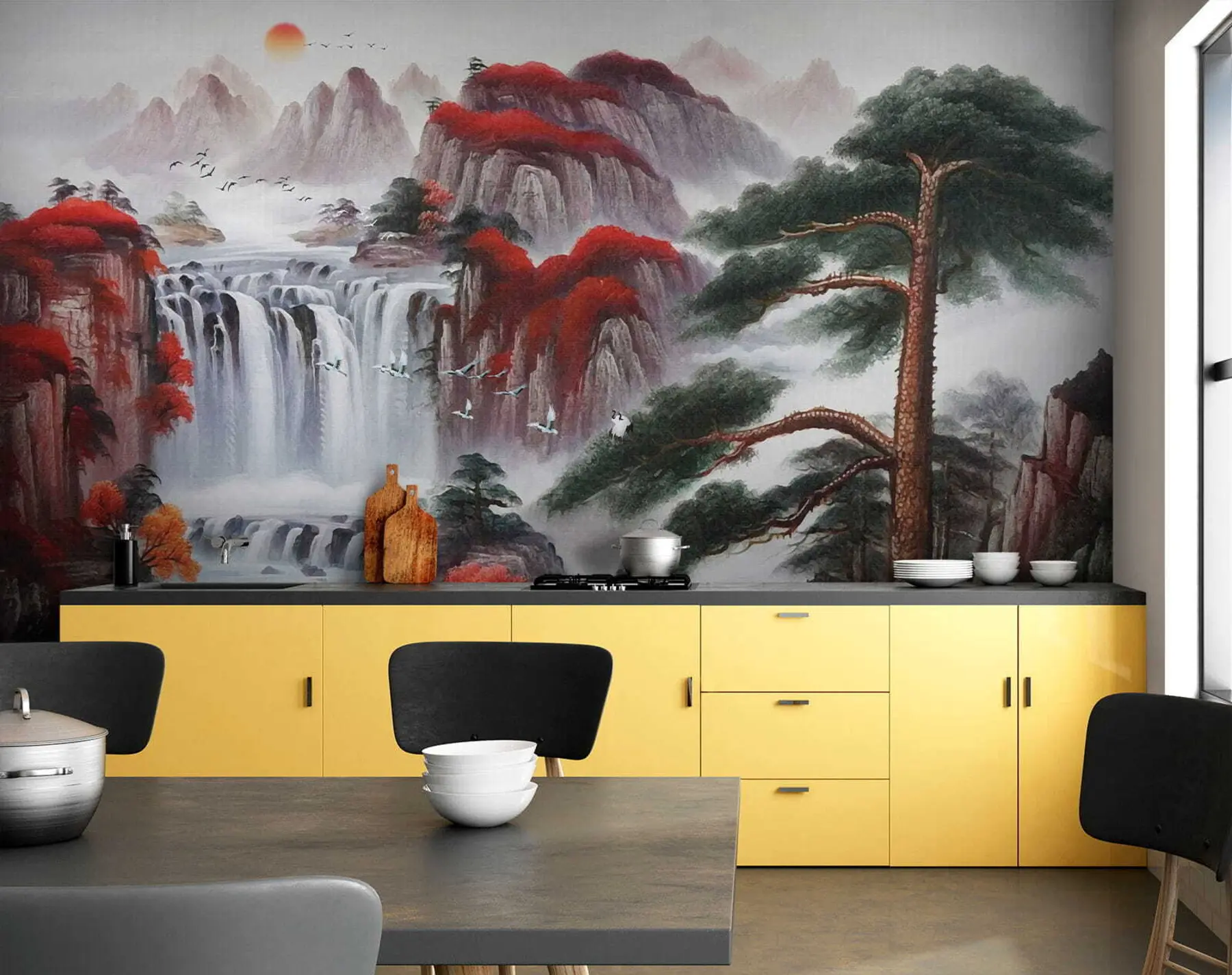 zidne murale Vodopad u japanskom stilu u36222