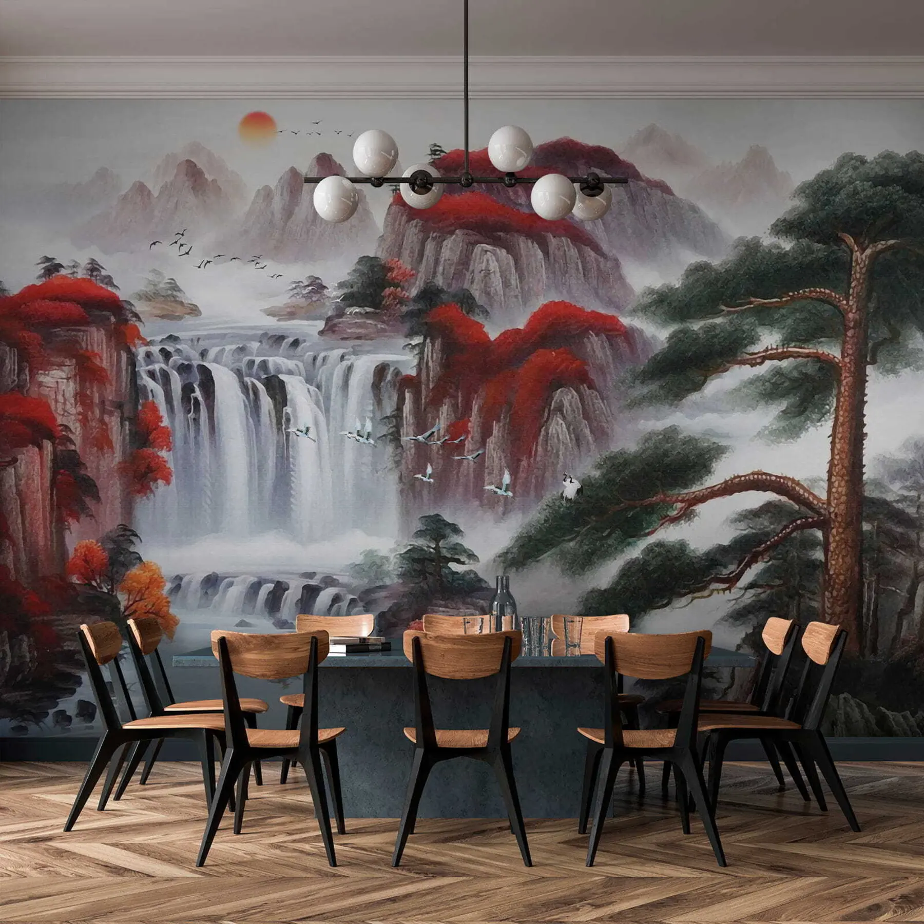zidne murale Vodopad u japanskom stilu u36222