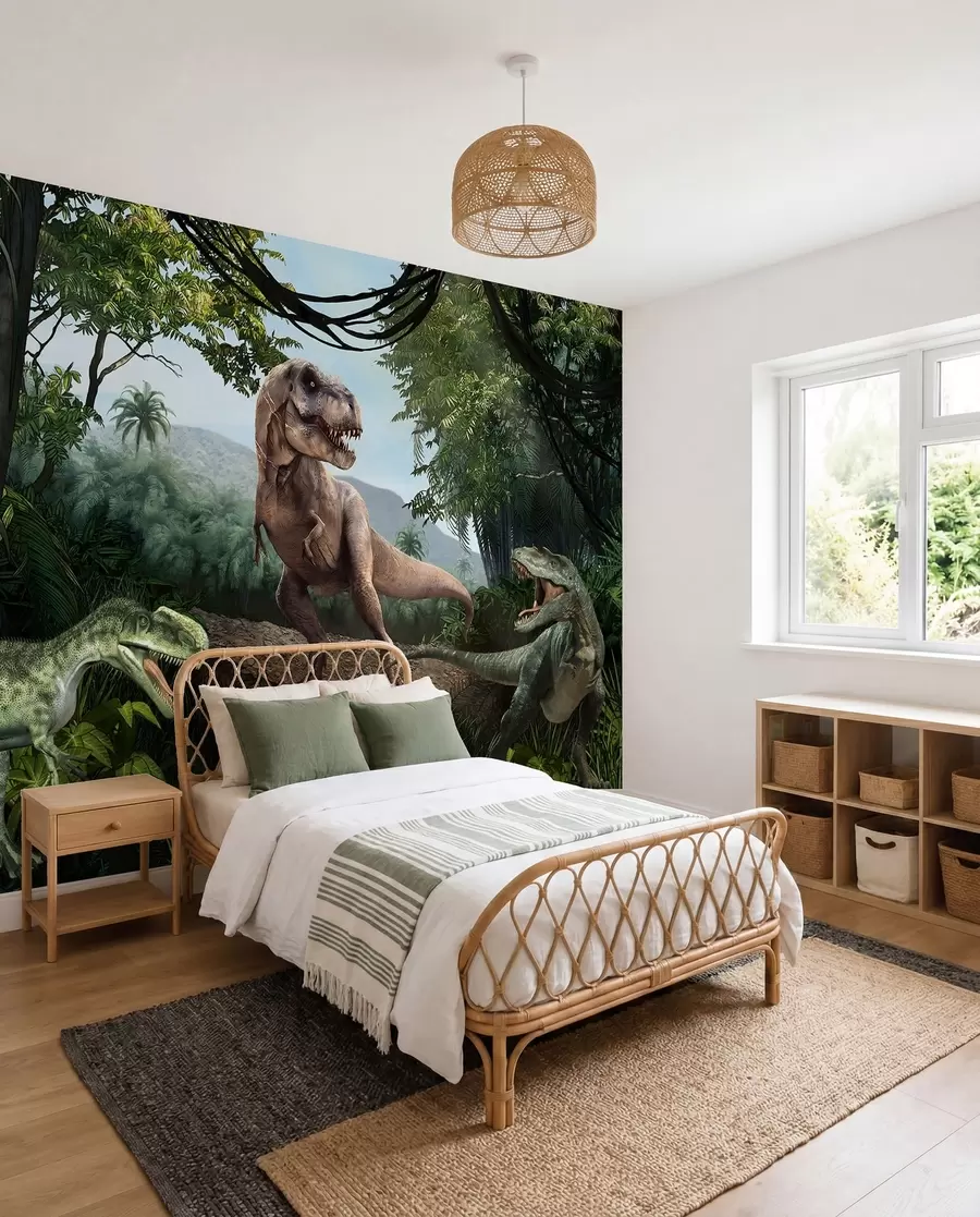 zidne murale Dinosauri u džungli u36756