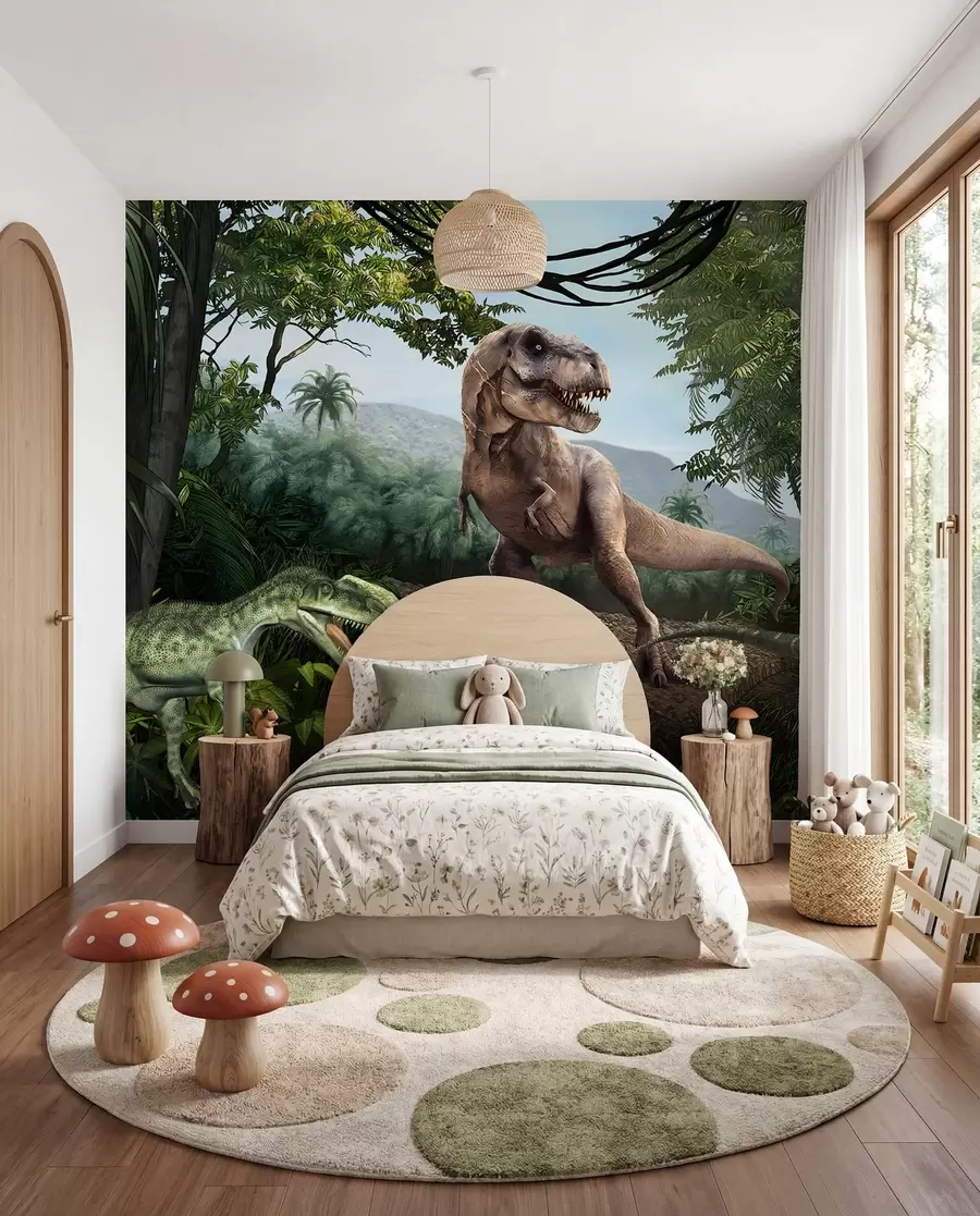 zidne murale Dinosauri u džungli u36756