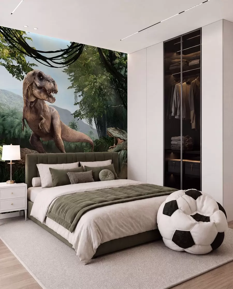 zidne murale Dinosauri u džungli u36756