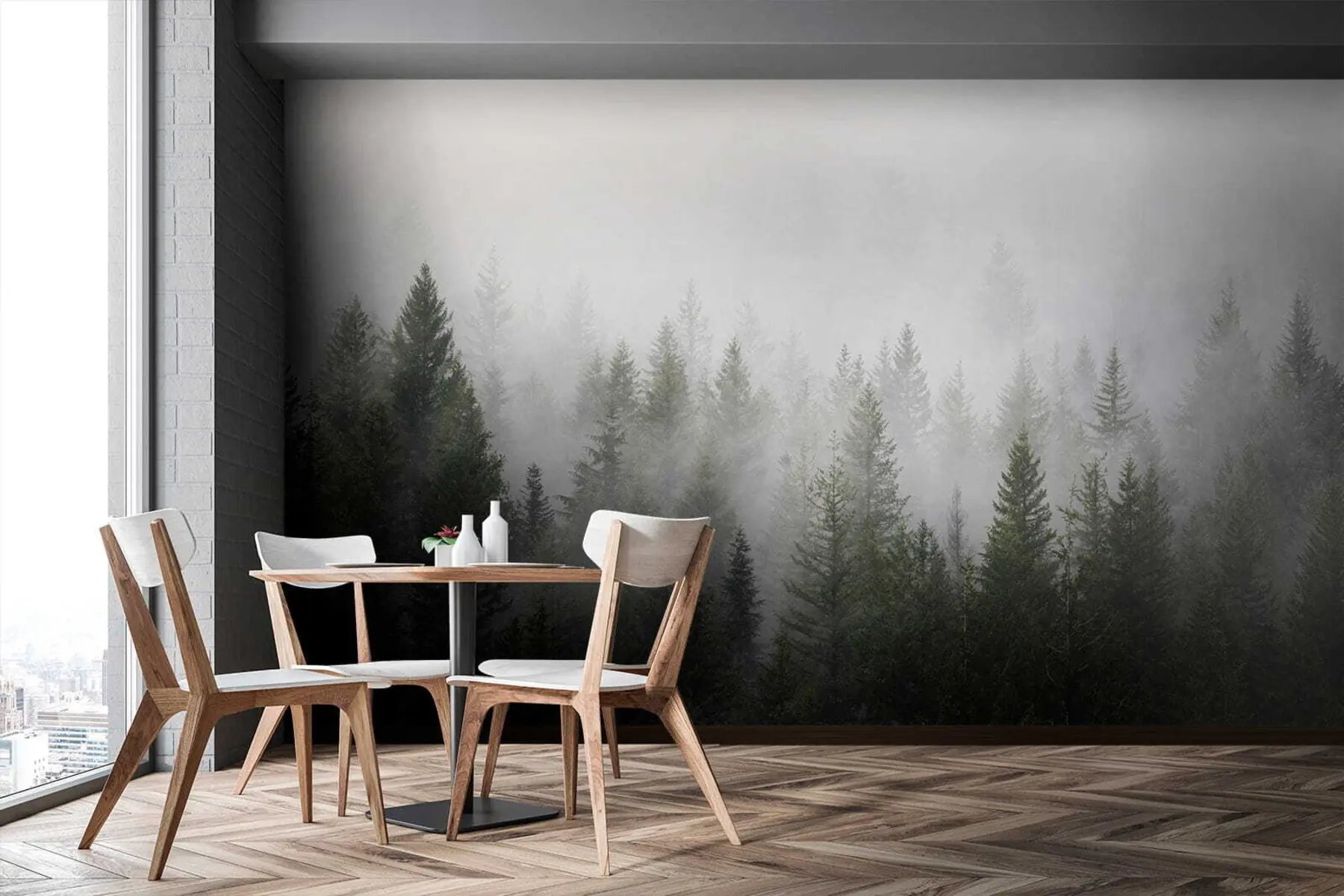 zidne murale Šuma u magli u37073
