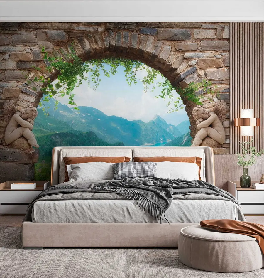 zidne murale Luk s pogledom na planine u52506