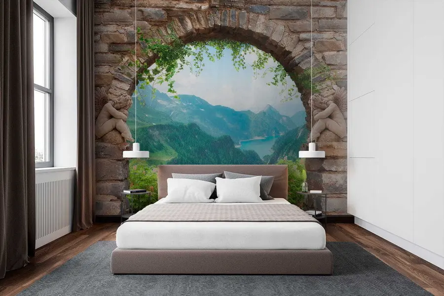 zidne murale Luk s pogledom na planine u52506
