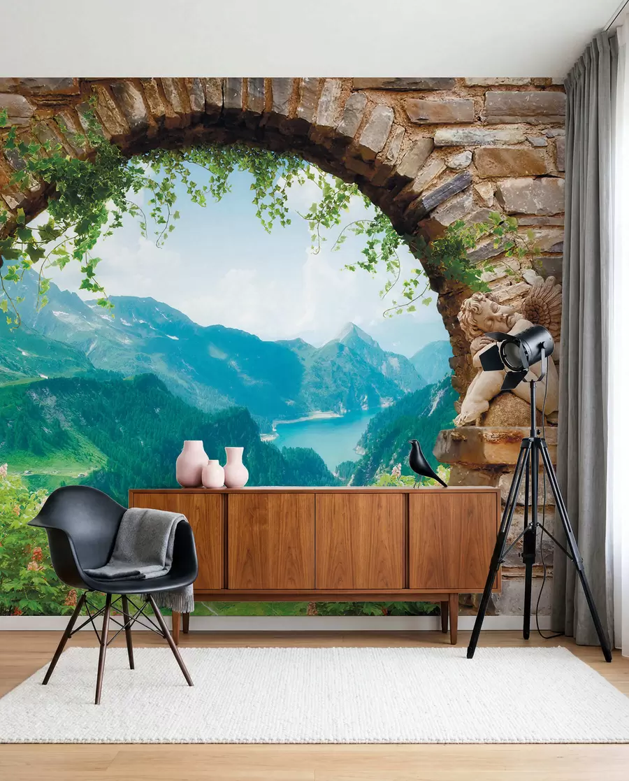 zidne murale Luk s pogledom na planine u52506