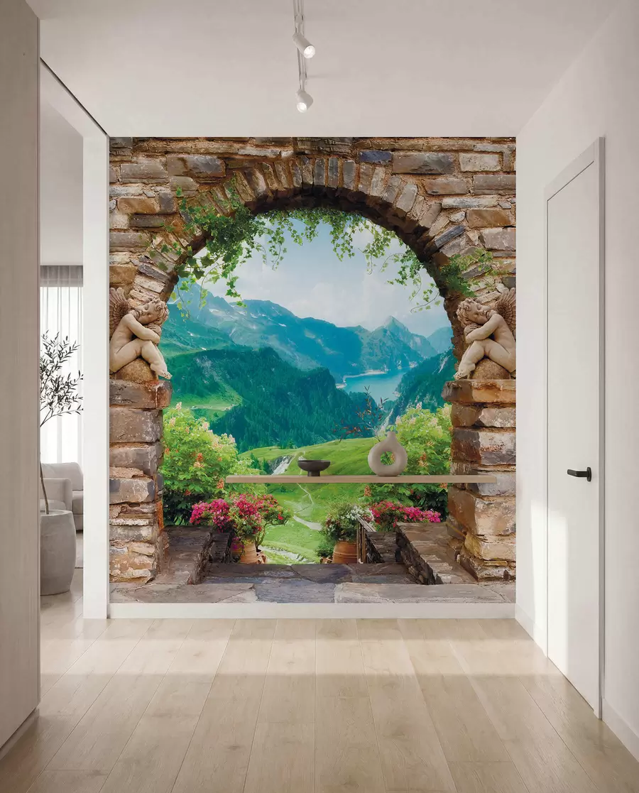 zidne murale Luk s pogledom na planine u52506