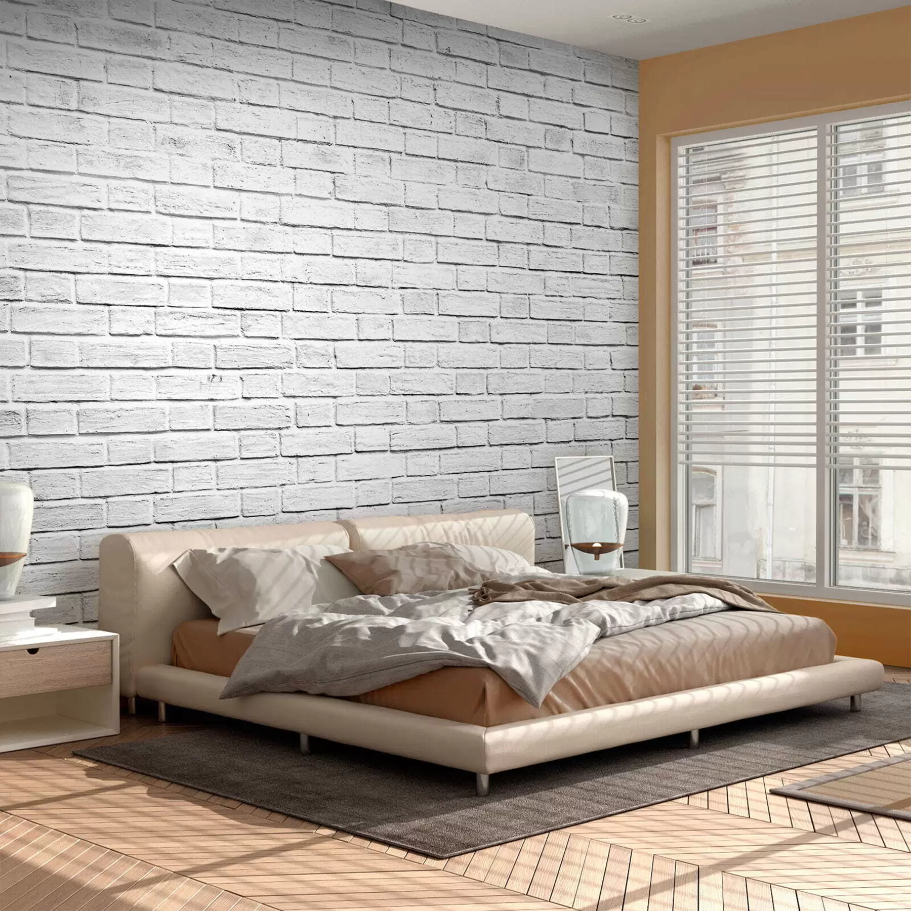 zidne murale Bijeli zid od opeke u54004