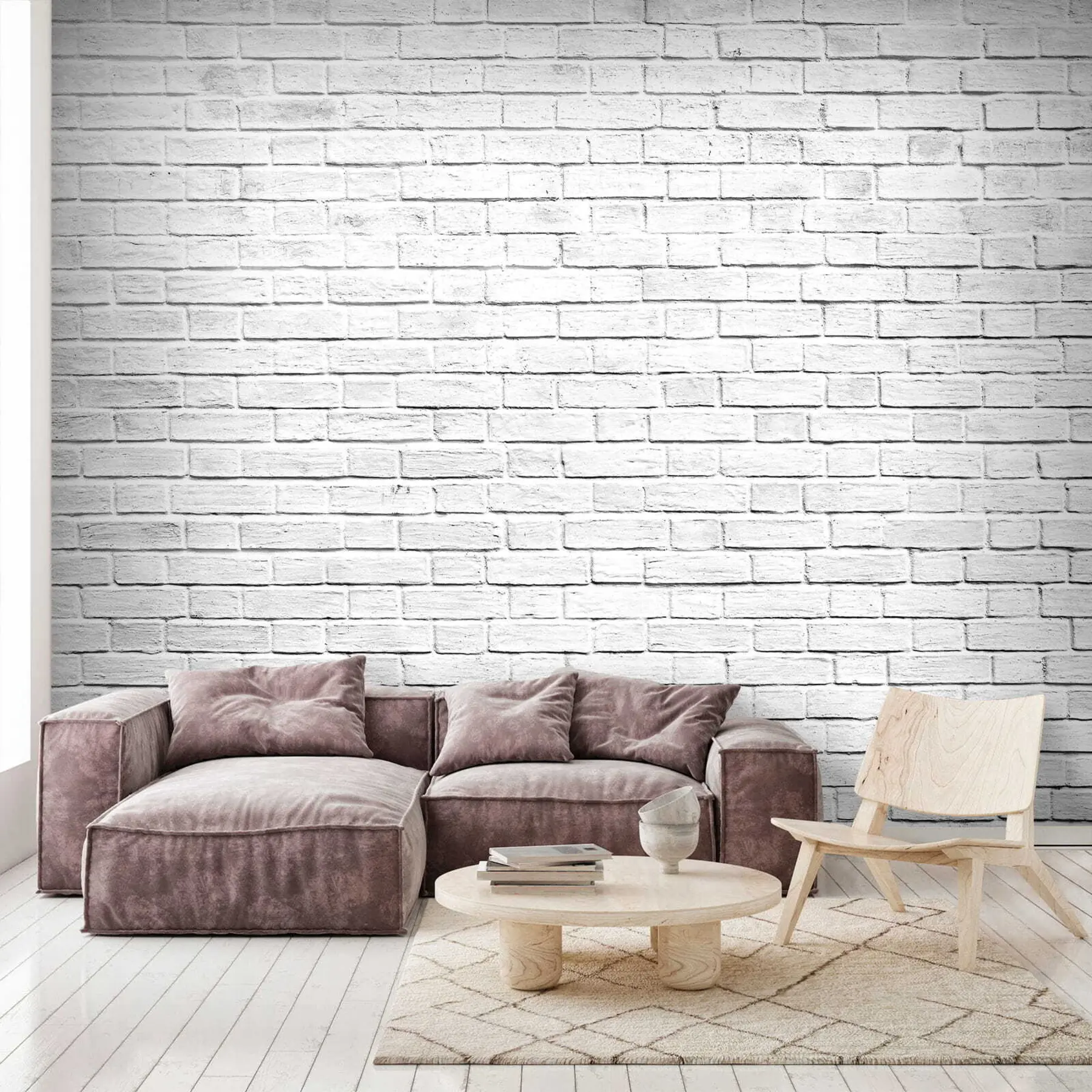 zidne murale Bijeli zid od opeke u54004