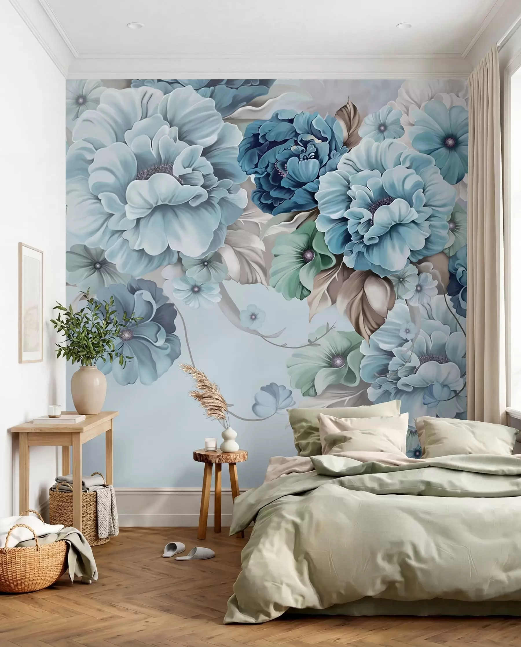 zidne murale Buket plavih cvjetova u59900
