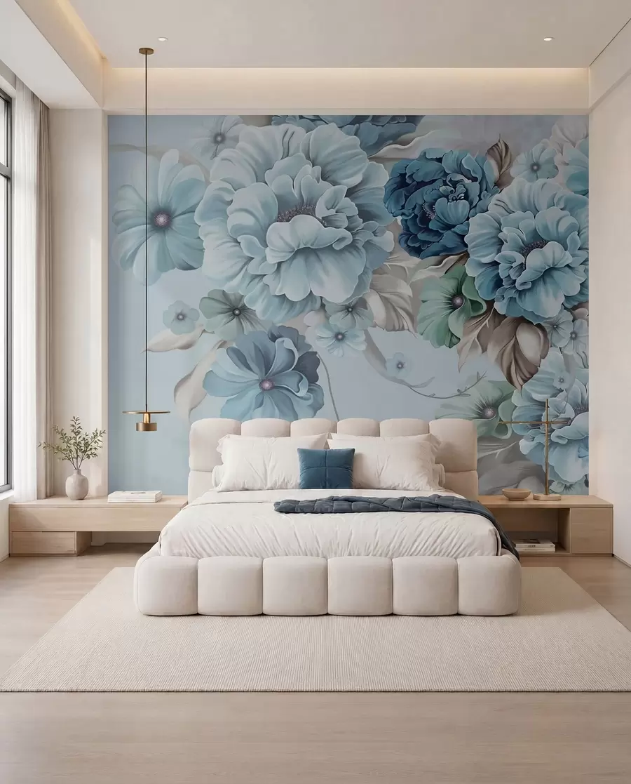 zidne murale Buket plavih cvjetova u59900