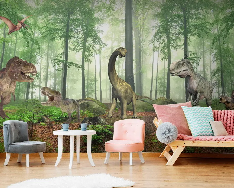 zidne murale Dinosauri u šumi u60039