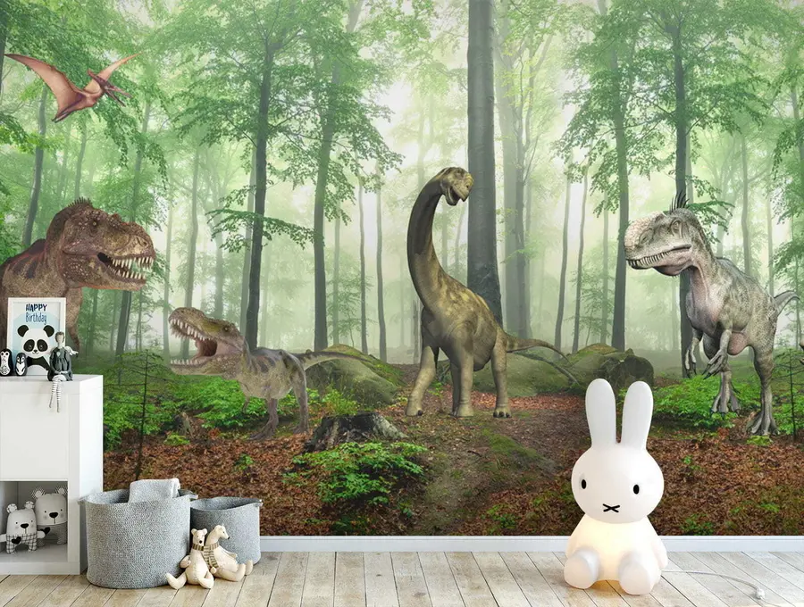 zidne murale Dinosauri u šumi u60039