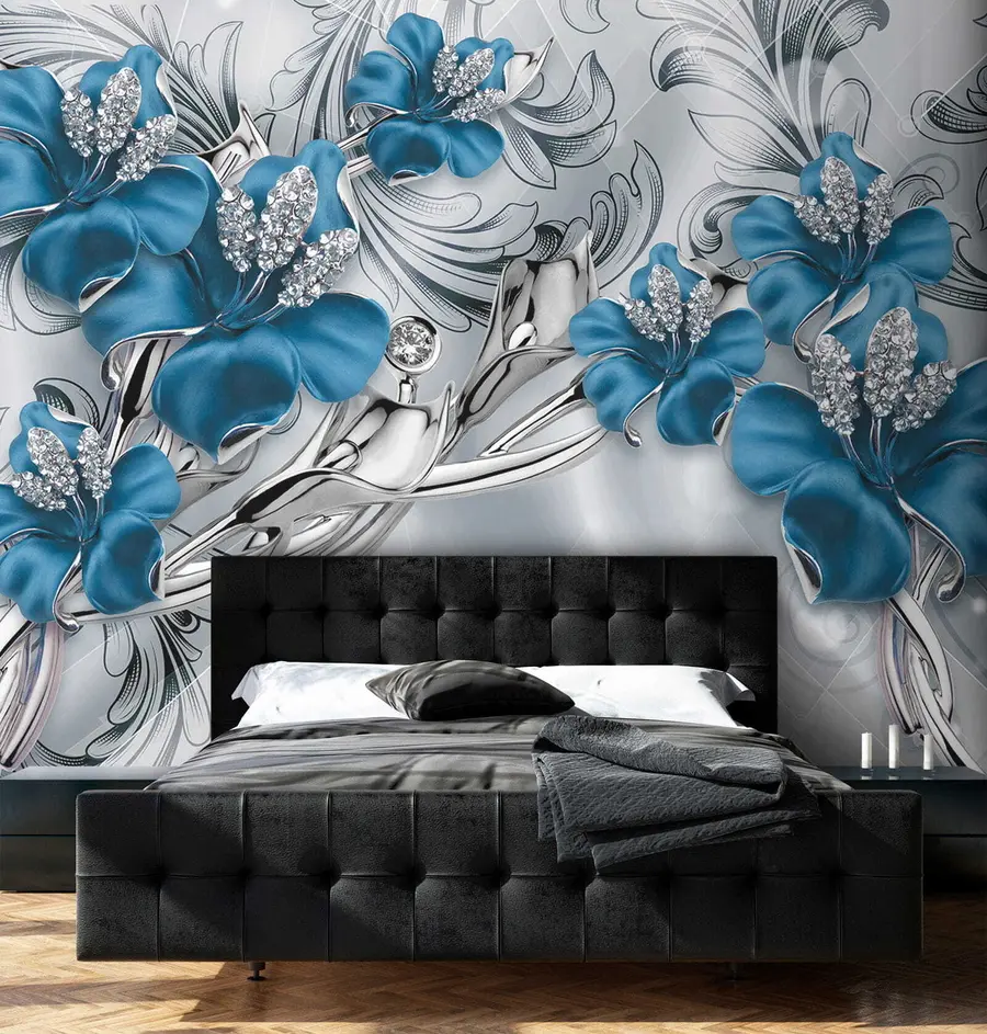 zidne murale Azurno cvijeće u60405