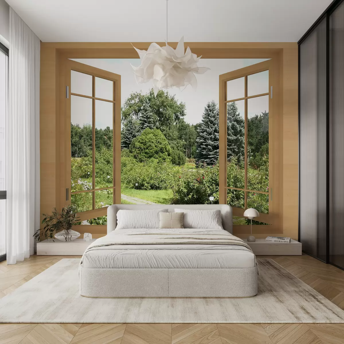 zidne murale Pogled s prozora na šumu u60673