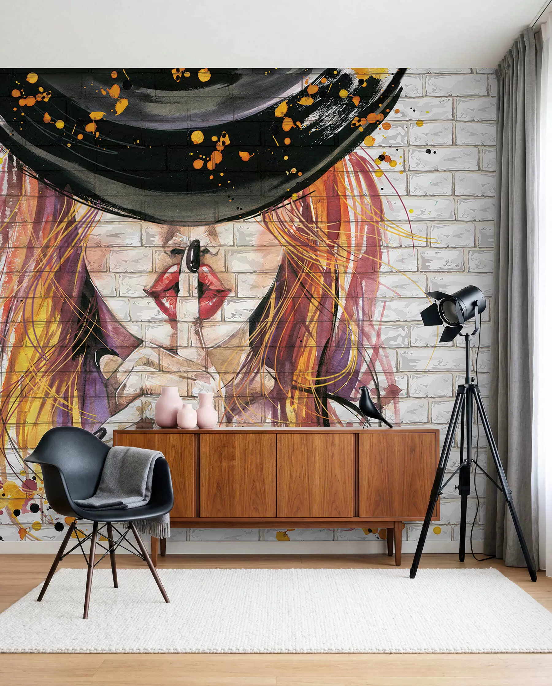 zidne murale Djevojka s vodenim bojama u67648