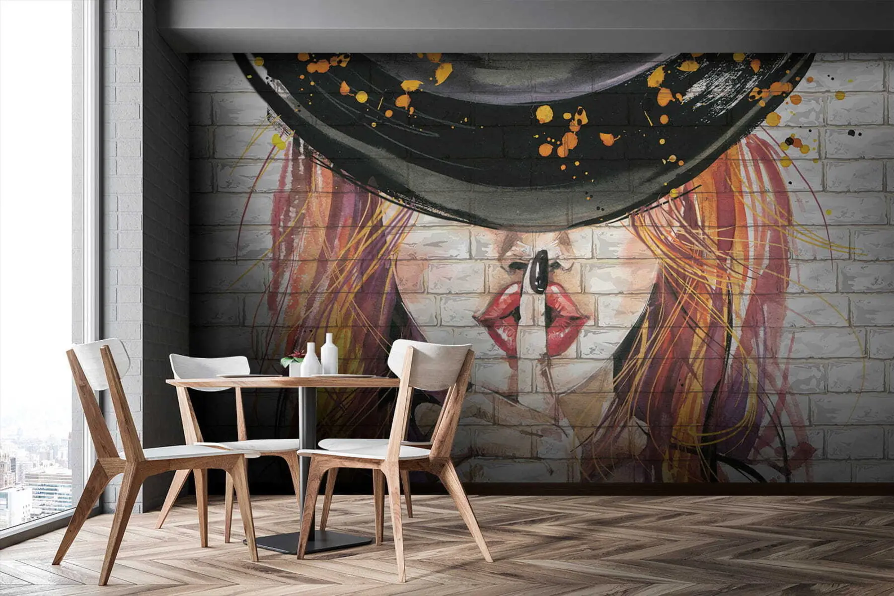 zidne murale Djevojka s vodenim bojama u67648