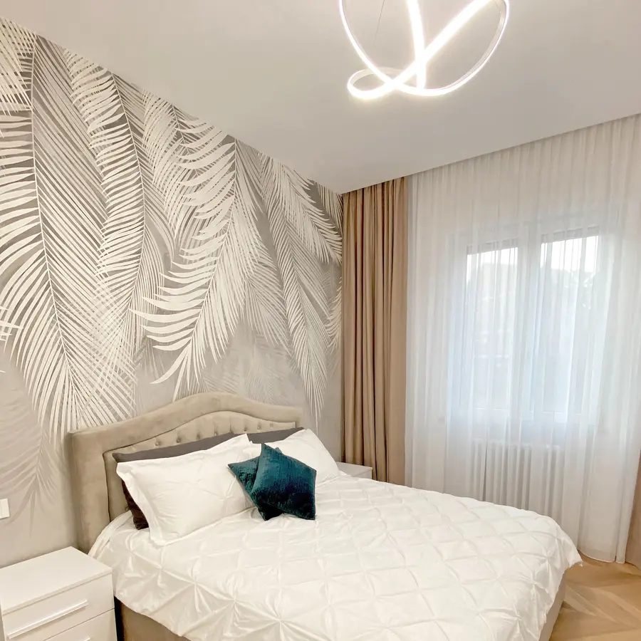 zidne murale Sivo palmino lišće u48556