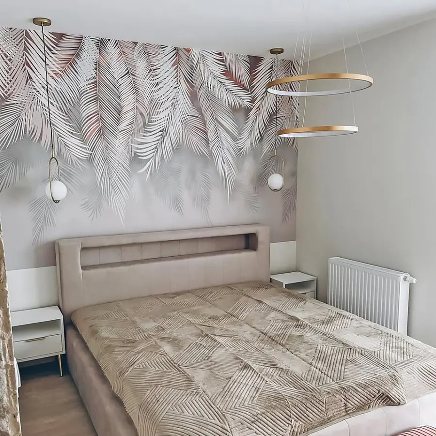 zidne murale Sivo palmino lišće u48556