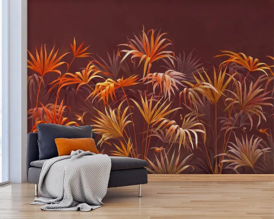 zidne murale Narančaste tropske palme u58939v1