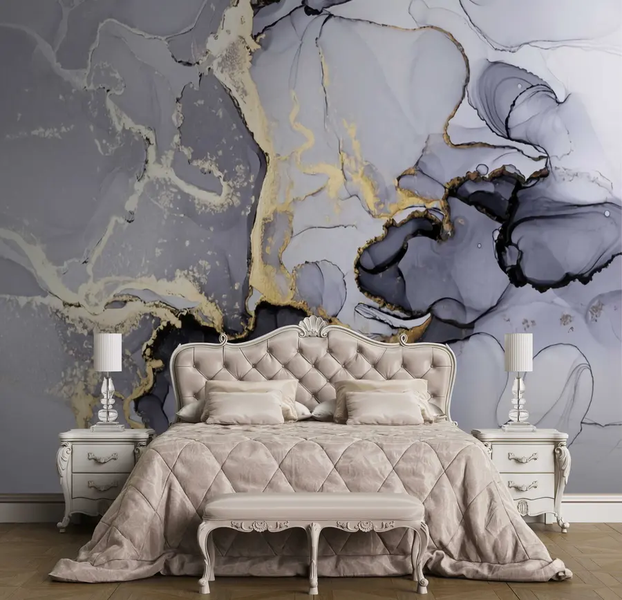 zidne murale Sivo-plavi mramor u70765