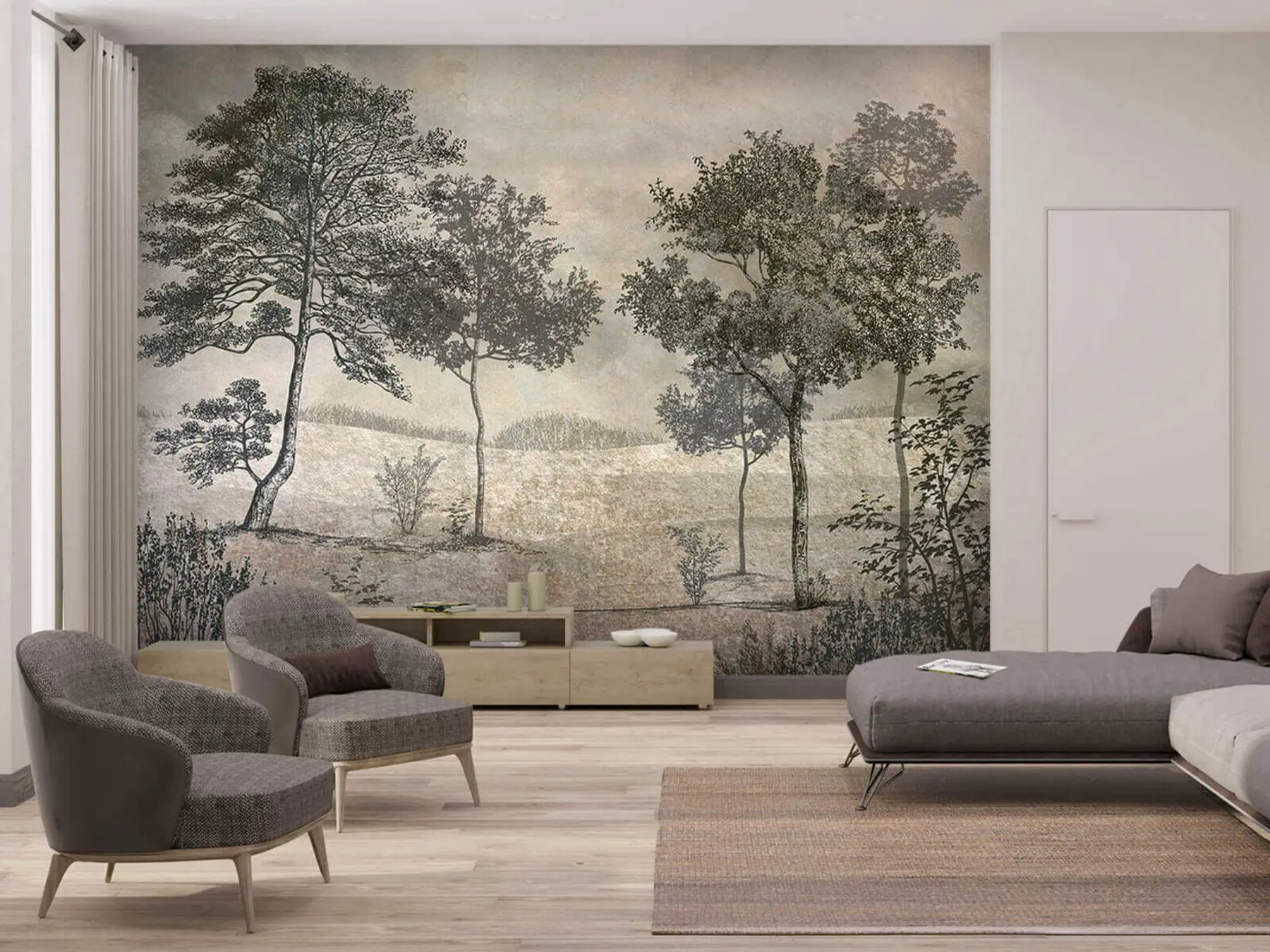 zidne murale Vintage drveće u80030