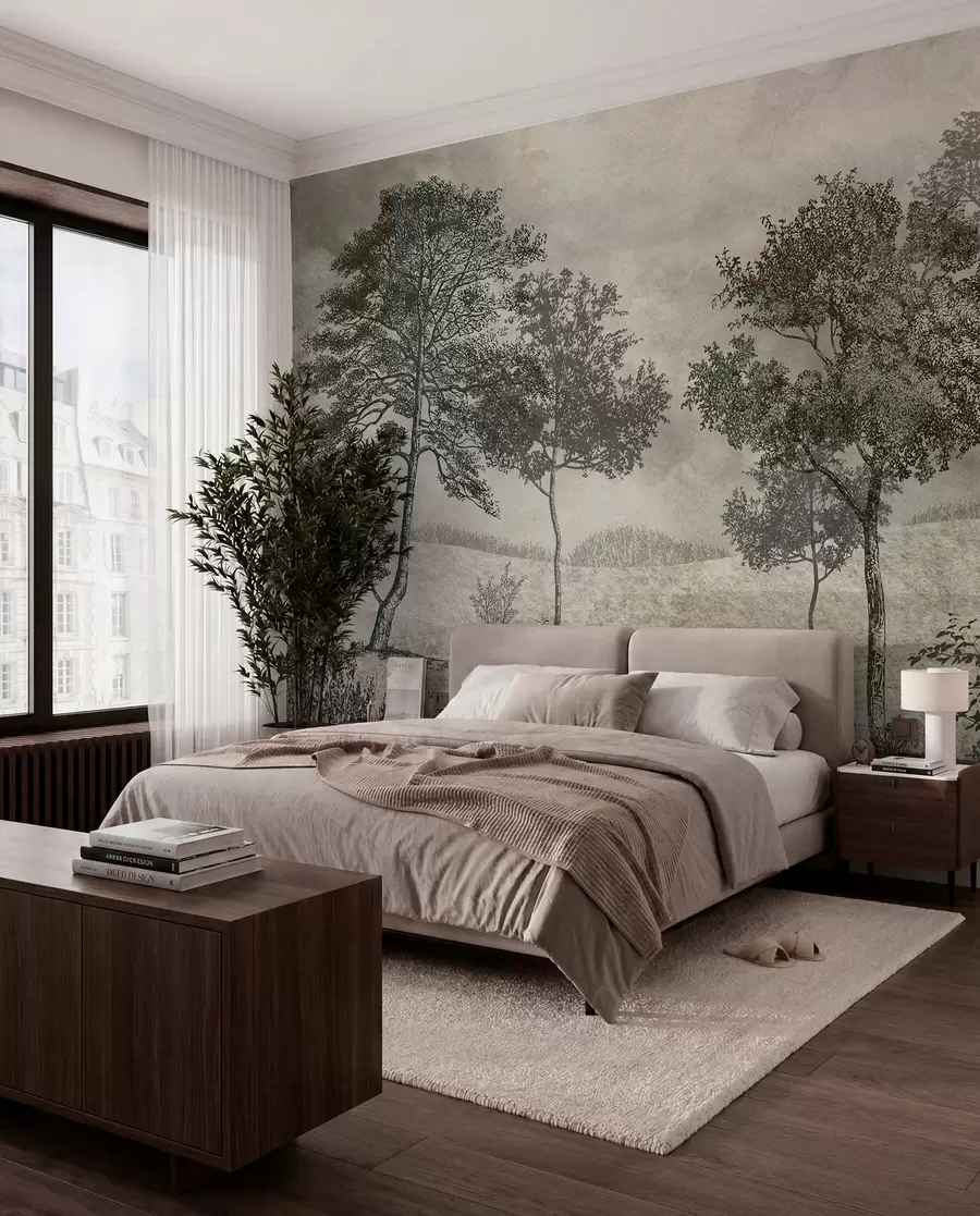 zidne murale Vintage drveće u80030