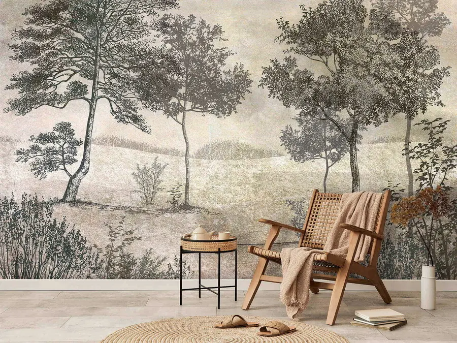 zidne murale Vintage drveće u80030